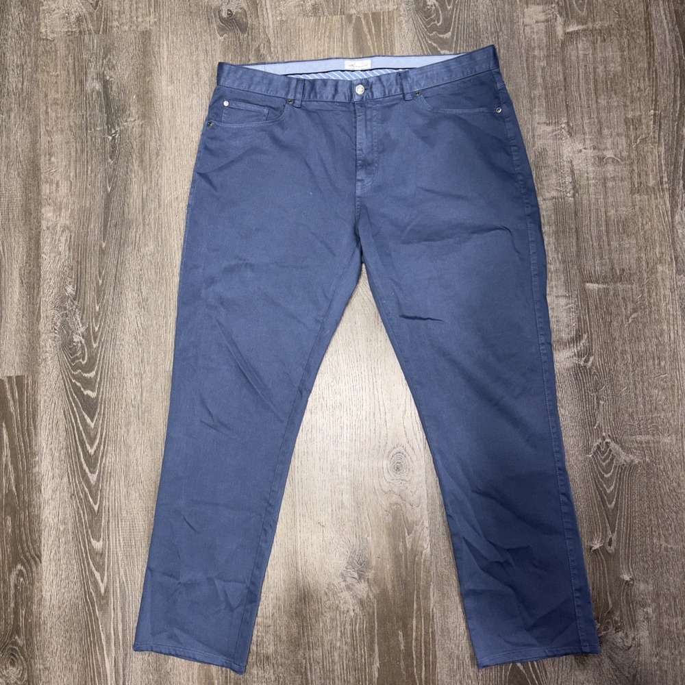 Peter Millar Golf Pants Men 38x30 Blue Performance Stretch Sateen 5 Pocket Pant